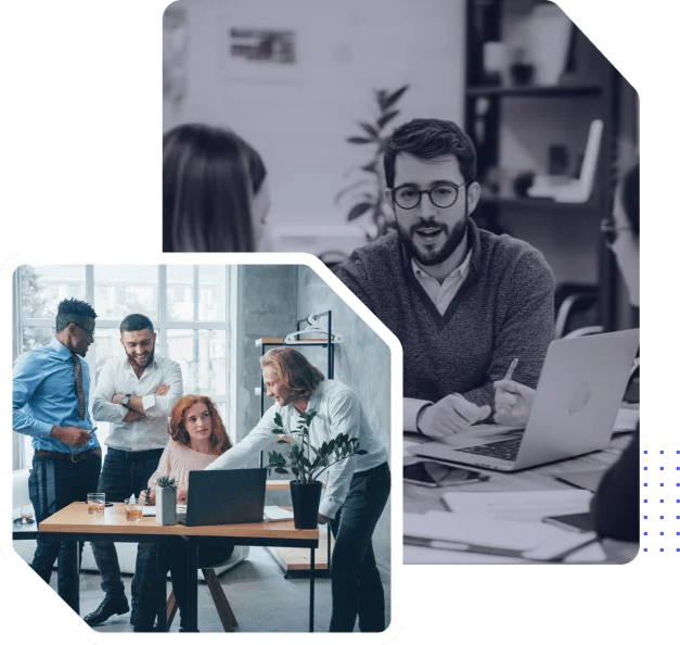 Professional working on laptop in office